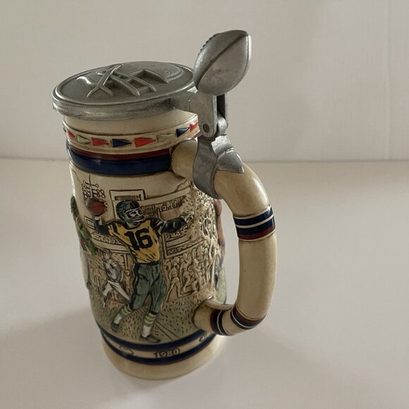 Vintage 1983 Avon Great American Football Ceramic Lidded Beer Stein Ceramarte - Picture 3 of 16